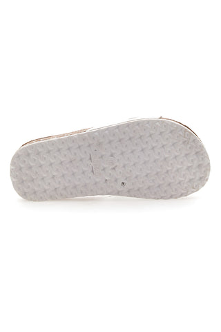 Ciabatte bianche con maxi catena oro Pitt Kids 14450