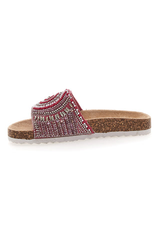 Rosa Hausschuhe mit ethnischem Perlenmuster Pitt Kids 14502