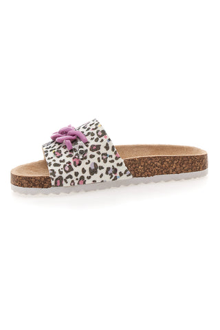 Ciabatte animalier con scritta rosa glitter Pitt Kids 14400