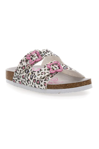 Sandali animalier con doppia fibbia rosa PITT KIDS 14459