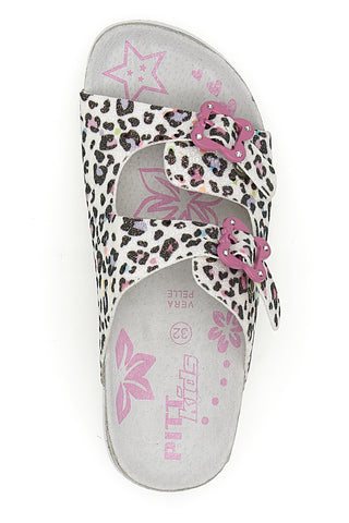 Sandali animalier con doppia fibbia rosa PITT KIDS 14459