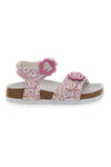 Rosa Sandalen mit Blumenmuster und verstellbaren Schnallen PITT KIDS 14503
