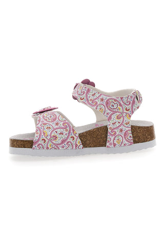 Rosa Sandalen mit Blumenmuster und verstellbaren Schnallen PITT KIDS 14503