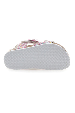 Sandali rosa con fantasia floreale e fibbie regolabili PITT KIDS 14503