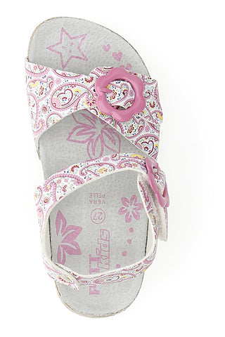 Sandali rosa con fantasia floreale e fibbie regolabili PITT KIDS 14503