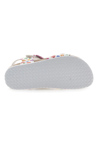 Sandali bianchi con fantasia fruttata e fibbie PITT KIDS 14504