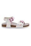Weiße Sandalen mit schillernden Details und rosa Schnallen PITT KIDS 14505