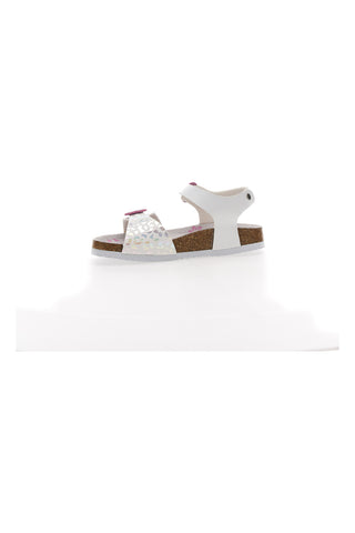 Weiße Sandalen mit schillernden Details und rosa Schnallen PITT KIDS 14505
