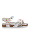 Sandali bianchi con stampa floreale e strappo Pitt Kids 14407