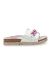 Ciabatte bianche con cuore glitter rosa Pitt Kids 14436