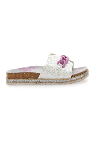 Weiße Hausschuhe mit rosa Glitzerherz Pitt Kids 14436
