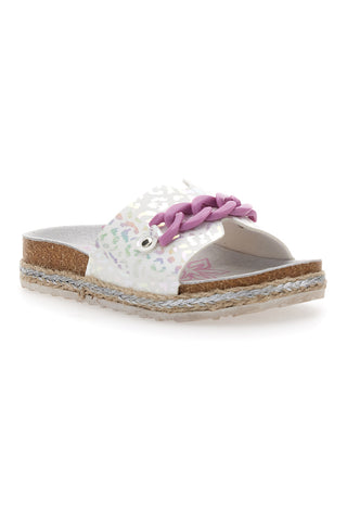 Weiße Hausschuhe mit rosa Glitzerherz Pitt Kids 14436