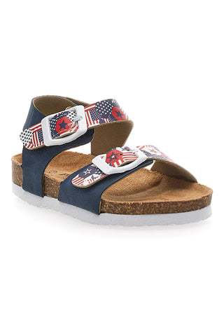 Sandali blu con fantasia e strappo PITT KIDS 14514