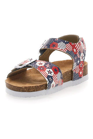 Sandali blu con fantasia e strappo PITT KIDS 14514