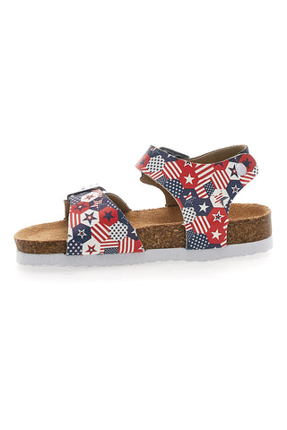 Sandali blu con fantasia e strappo PITT KIDS 14514