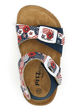Sandali blu con fantasia e strappo PITT KIDS 14514