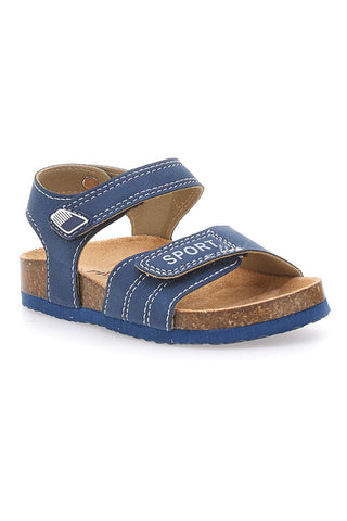 Sandali blu con chiusura a strappo e scritta SPORT Pitt Kids 14513