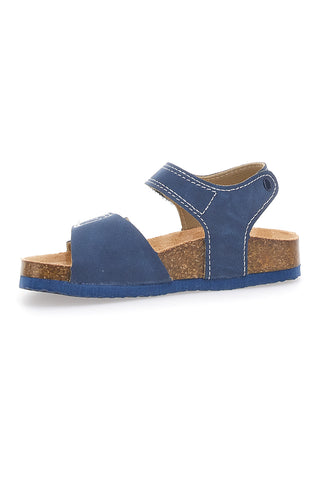 Sandali blu con chiusura a strappo e scritta SPORT Pitt Kids 14513