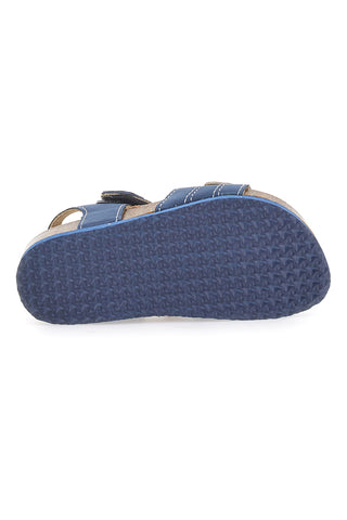 Sandali blu con chiusura a strappo e scritta SPORT Pitt Kids 14513