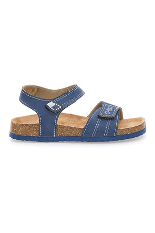PITT KIDS 14513 Blaue Sandalen mit Doppelriemen und Korkfußbett