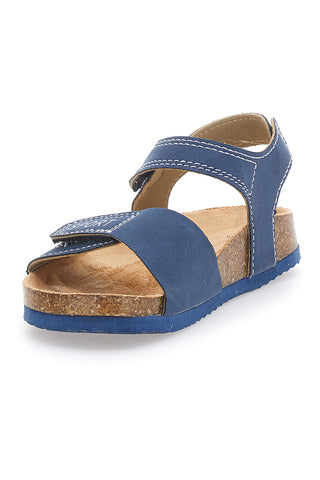 Sandali blu con doppio strappo e plantare in sughero PITT KIDS 14513