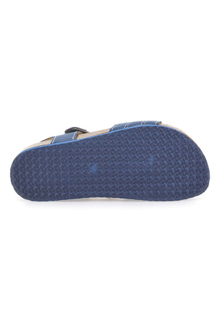 Sandali blu con doppio strappo e plantare in sughero PITT KIDS 14513