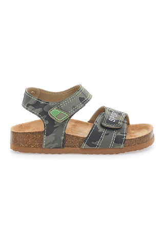 Grüne Sandalen mit Klettverschluss und SPORT-Schriftzug Pitt Kids 14513