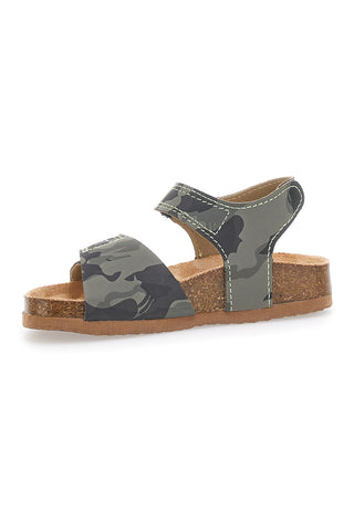 Sandali verdi con chiusura a strappo e scritta SPORT Pitt Kids 14513
