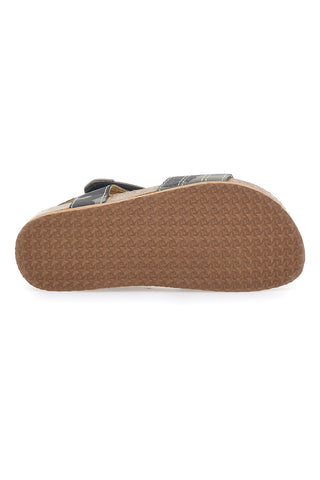 Sandali verde safari con doppio strappo e plantare in sughero PITT KIDS 14513