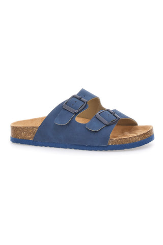 Pitt Kids 41701 Hausschuhe mit Doppelschnalle, Blau