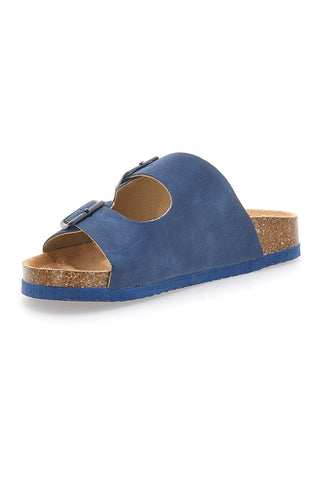Pitt Kids 41701 Hausschuhe mit Doppelschnalle, Blau