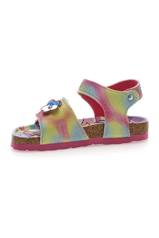 Mehrfarbige Sandalen mit Klettverschluss Einhorn S8010161