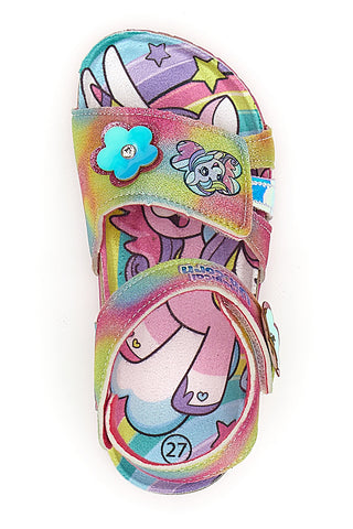 Sandali Multicolor Con Strappo in Velcro Unicorn S8010161