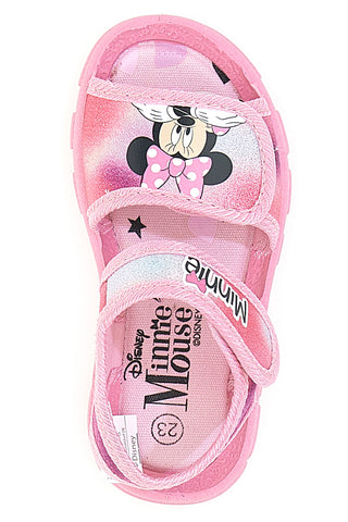 Rosa Sandalen mit Minnie-Print und Klettverschluss Disney D3010533T