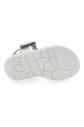 Silberne Sandalen mit Schmuckblumen Pitt Kids 39G2517S