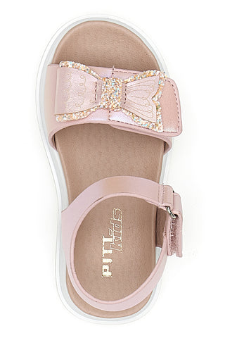 Rosa Glitzer-Sandalen mit Klettverschluss Pitt Kids 39G2521S
