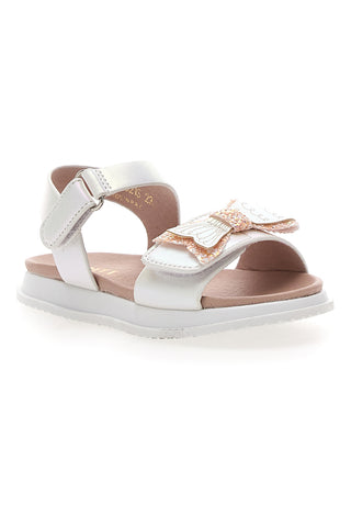 Sandali bianchi con fiocco glitter Pitt Kids 39G2521S
