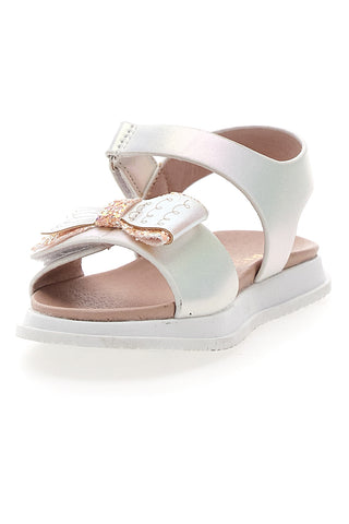 Sandali bianchi con fiocco glitter Pitt Kids 39G2521S