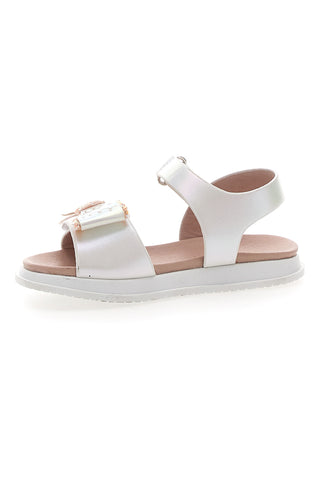 Pitt Kids 39G2521S Sandalen mit Glitzerschleife, weiß