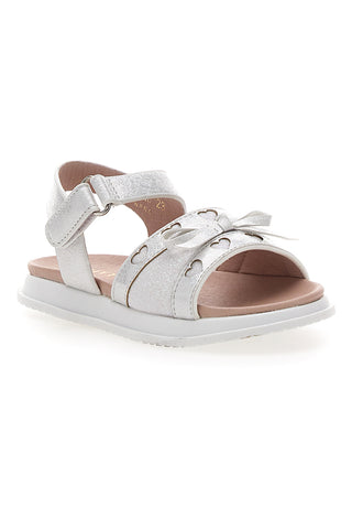 Sandali argento con cuori traforati PITT KIDS 39G2522S