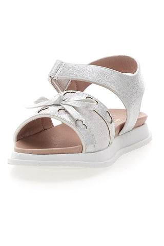 Sandali argento con cuori traforati PITT KIDS 39G2522S