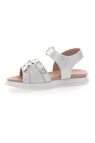 Sandali argento con cuori traforati PITT KIDS 39G2522S
