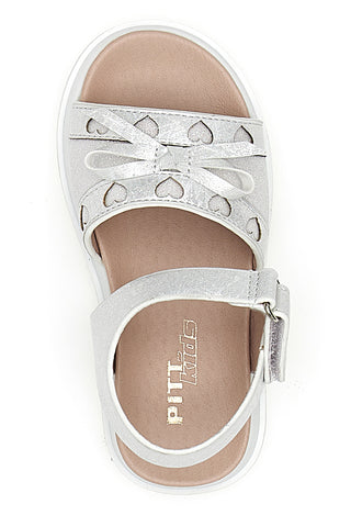Sandali argento con cuori traforati PITT KIDS 39G2522S