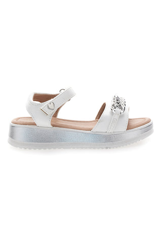 Silberne Glitzer-Herz-Sandalen Pitt Kids 39G2532S