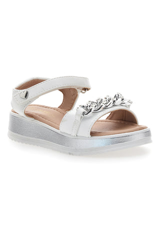 Silberne Glitzer-Herz-Sandalen Pitt Kids 39G2532S