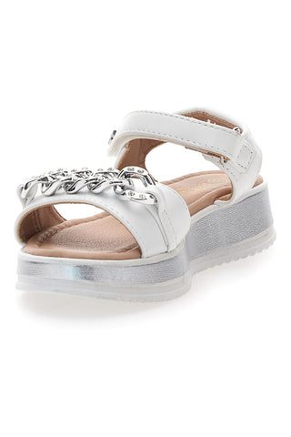 Sandali argento con cuore glitter Pitt Kids 39G2532S
