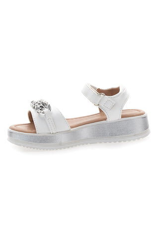Silberne Glitzer-Herz-Sandalen Pitt Kids 39G2532S