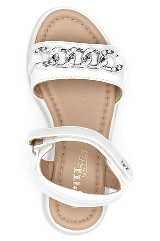 Silberne Glitzer-Herz-Sandalen Pitt Kids 39G2532S