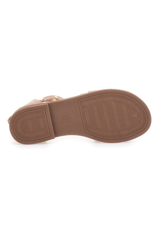 Sandali marroni con cinturino e fasce incrociate Pitt Kids 39G2536S