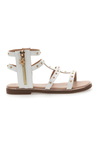 Weiße Sandalen mit goldenen Details Pitt Kids 39G2537S
